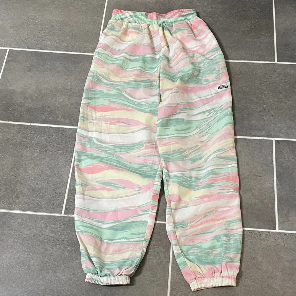 Adidas Originals R.Y.V. track pants pastel marble print size Small - Picture 2 of 12